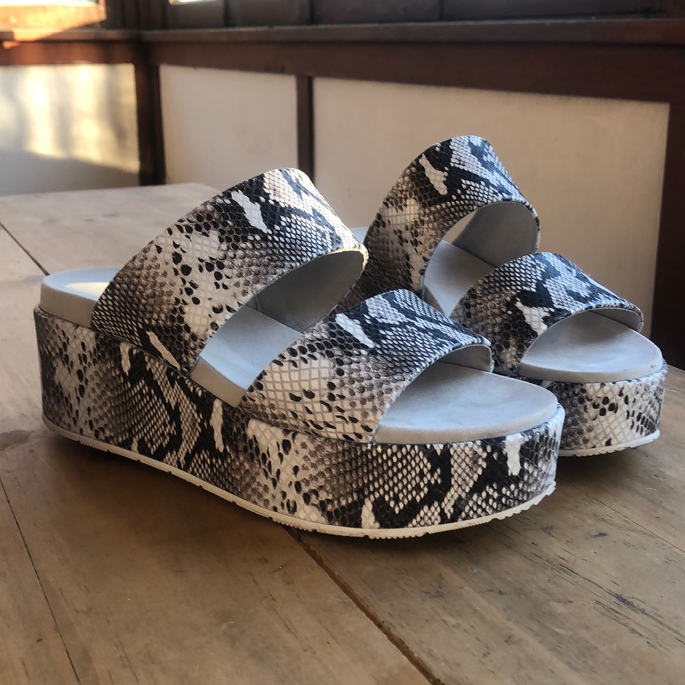 Snakeskin J Slides Wedge Platforms - image 2